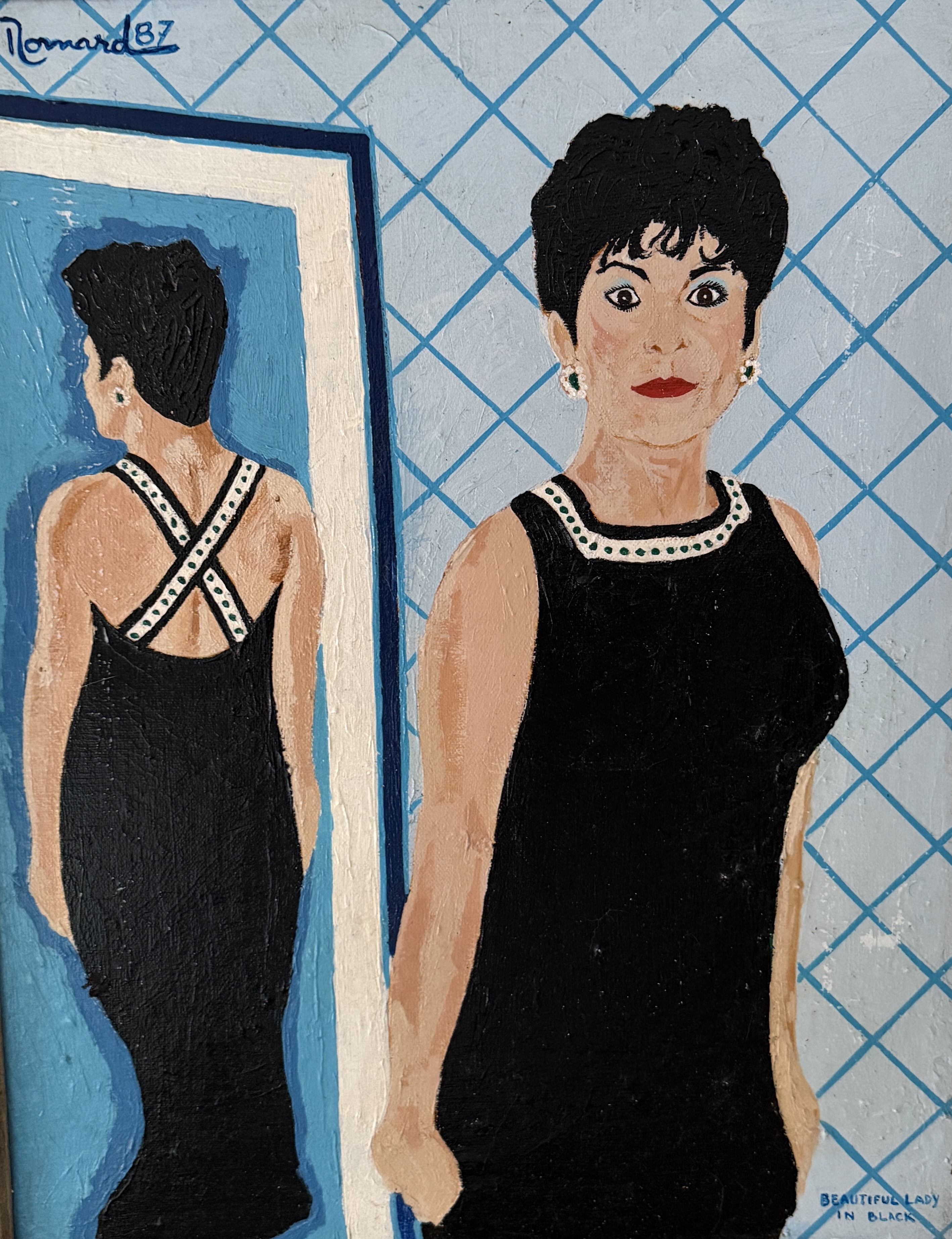 Romard — Beautiful Lady in Black, portrait of Madeleine, 1987